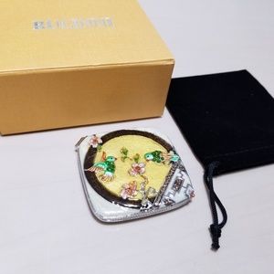 New Rucinni Compact Mirror ivory birds Swarovski